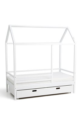 Minitude Nordic Jax Husseng 70x140 & BabyMatex Carpathia Madrass + Sengeskuff, Hvit