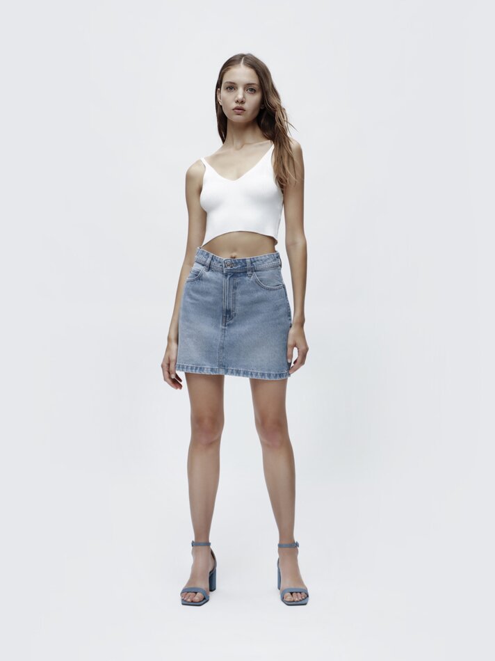 Minissaia jeans - Azul claro