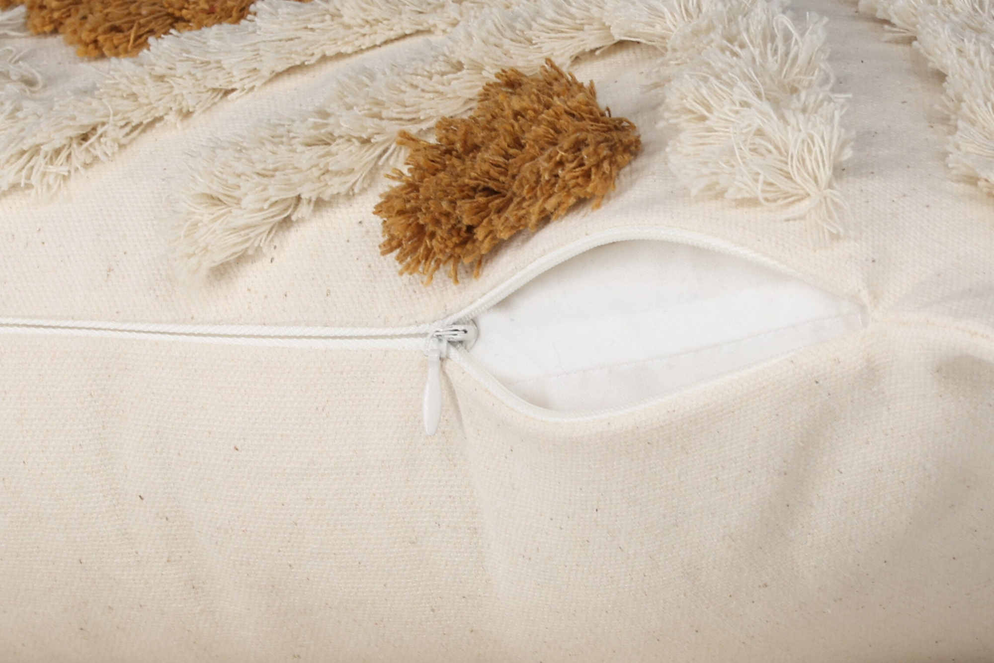 Lahtis Kussenhoes 30x50cm - Wit/bruin