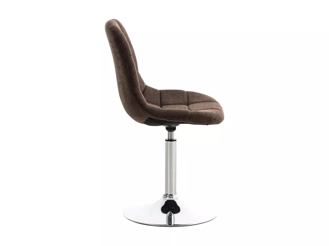 Lot de 2 Chaise de bureau - Tissu & Métal chromé - Marron - Emil
