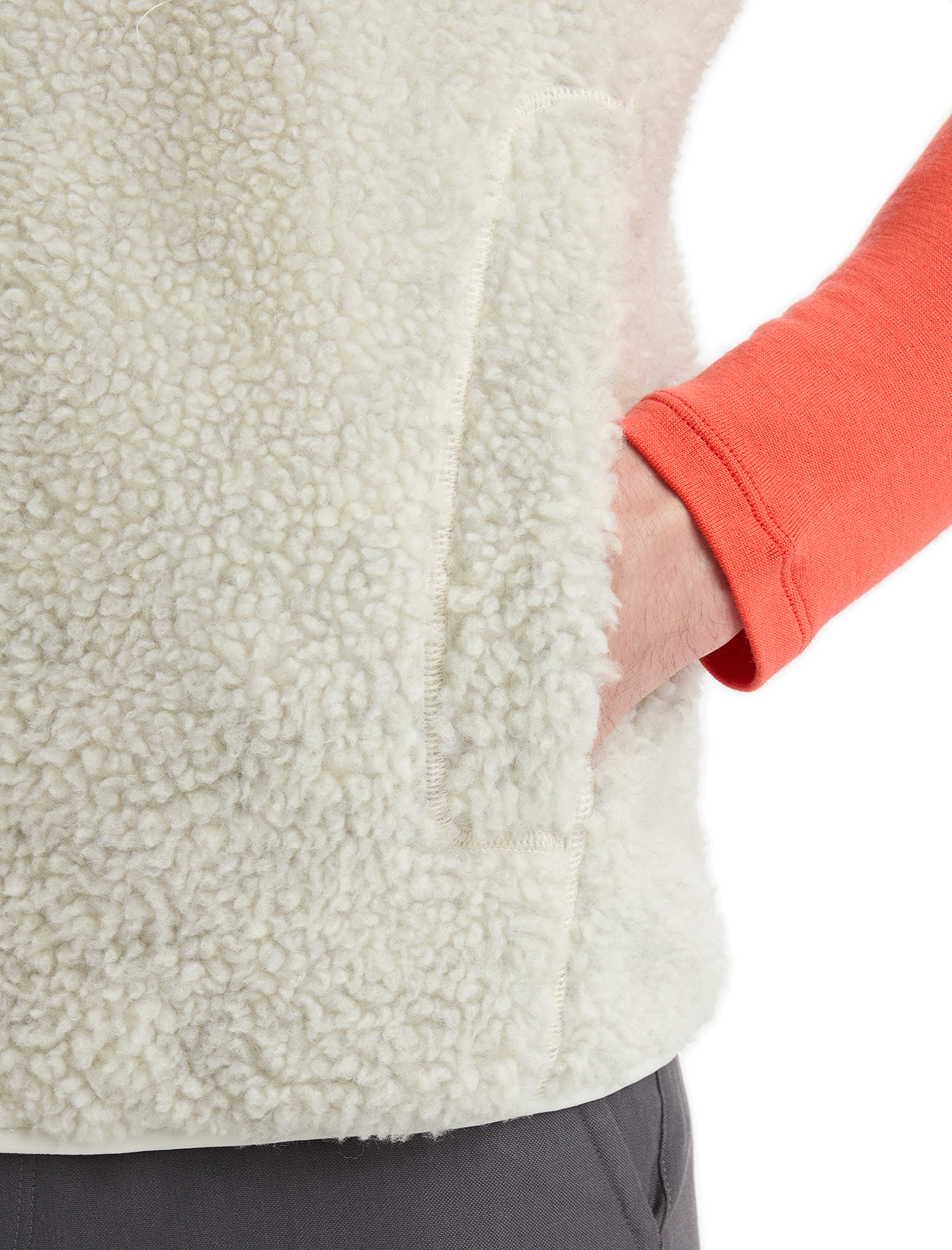 RealFleece Merino High Pile Vest Herre Ecru Heather/Snow