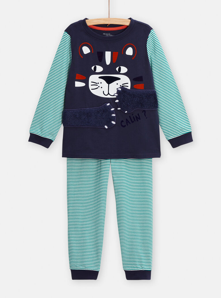 Pyjama bleu animation tigre pour garçon