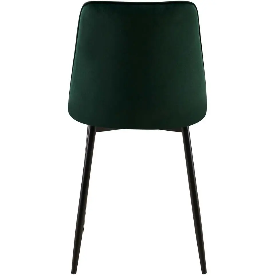 CLP Set van 2 Eetkamerstoel Gifford mat zwart Frame - Fluweel - groen