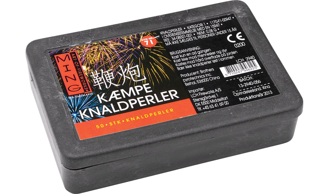 Kæmpe knaldperler, 50 stk.