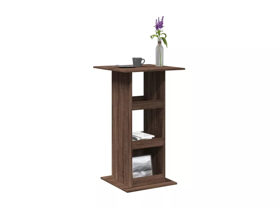 Table de bar avec rangement chêne marron bois d’ingénierie