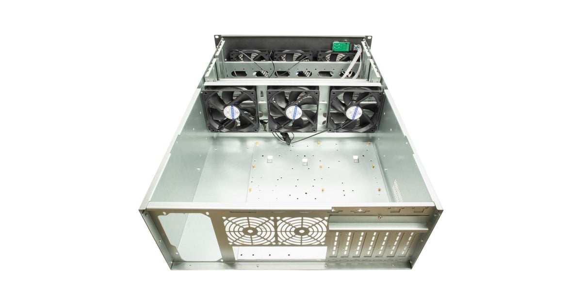 Inter-Tech4F28 Mining-Rack, server behuizing  (Zwart | 2x USB-A)