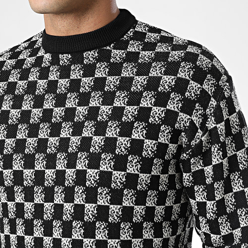 Pull A Carreaux AVH-181 Noir Blanc