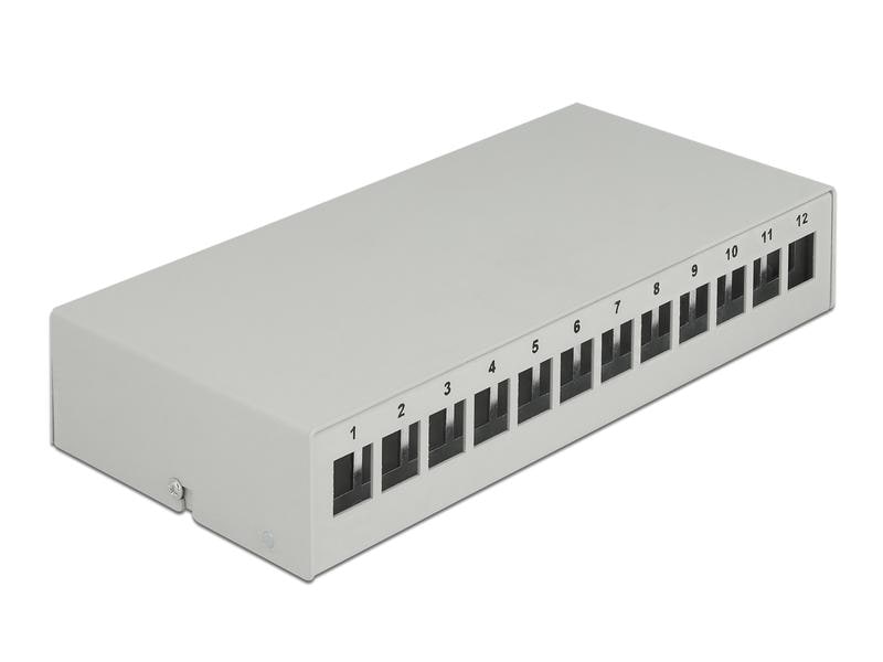 Delock Gehäuse Keystone Patchpanel 12 Port grau Keystone Patchpanel 12 Port grau