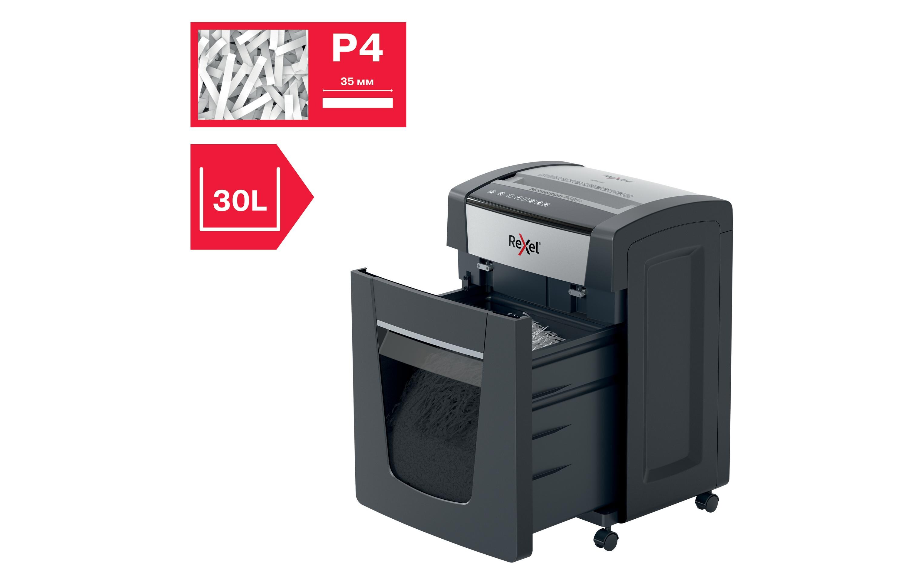 Aktenvernichter Momentum P420+ P-4, 20 Seiten<br>Manueller Aktenvernichter für die sichere und schnelle Vernichtung vertraulicher Unterlagen