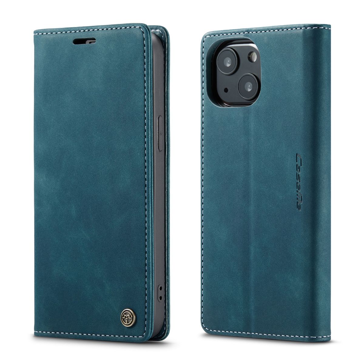 Hülle Handy Schutz für Apple iPhone 13 Case Flip Cover Tasche Etuis Bumper Blau