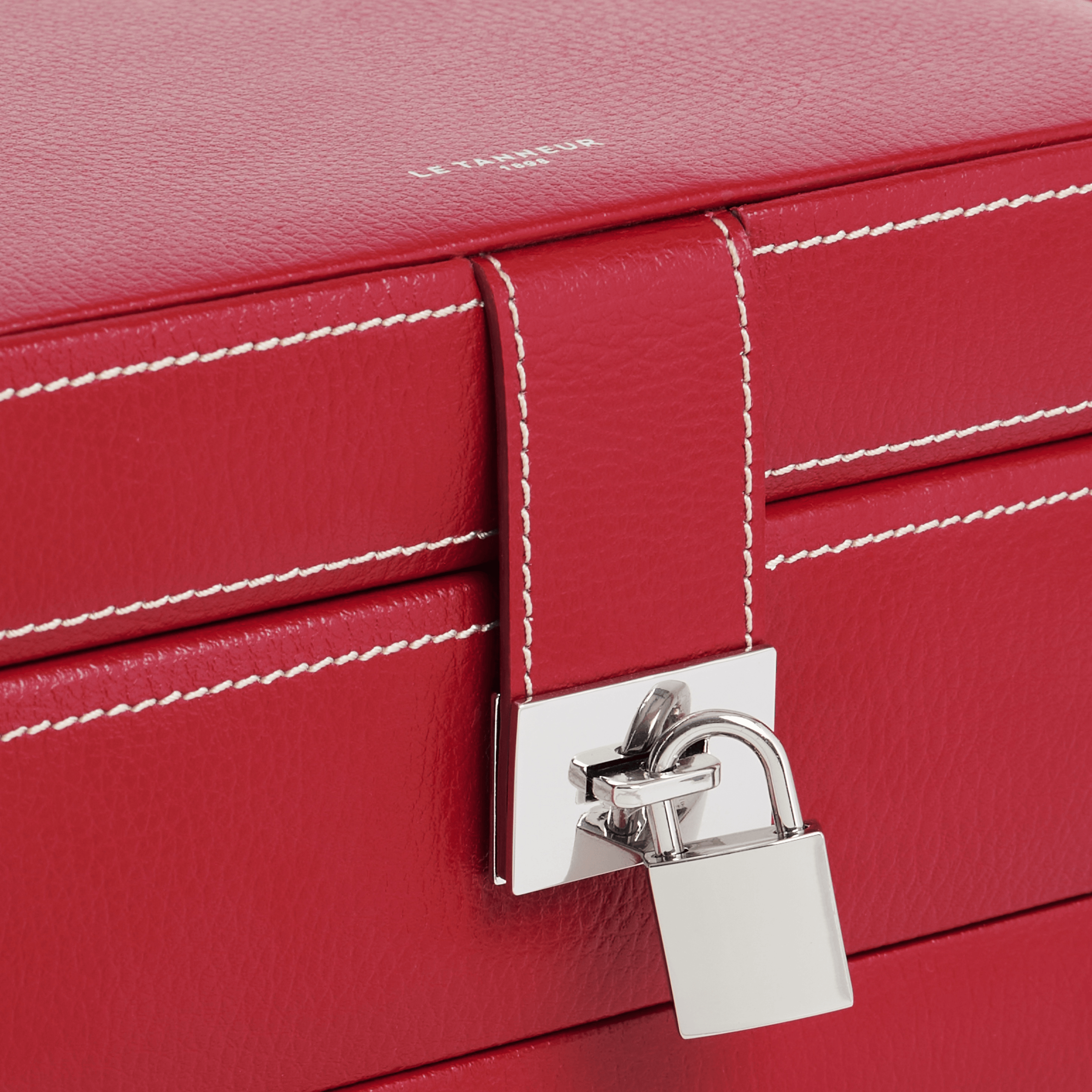 Boîte à bijoux moyen format en cuir | Rouge