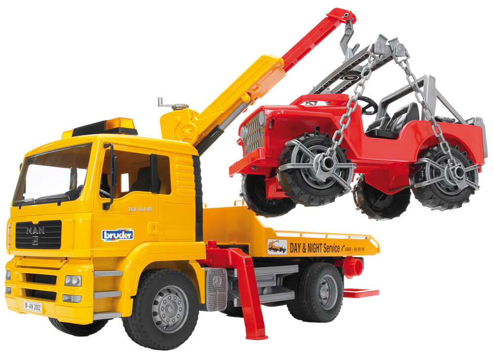 Bruder MAN TGA sleepdienst met Jeep 1:16 - Vrachtwagens & auto's