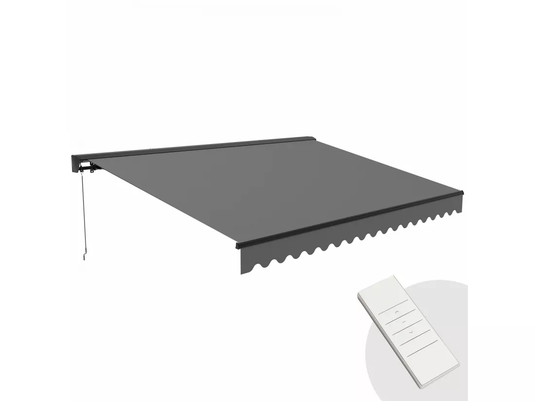 Store banne électrique 4x3m en aluminium anthracite