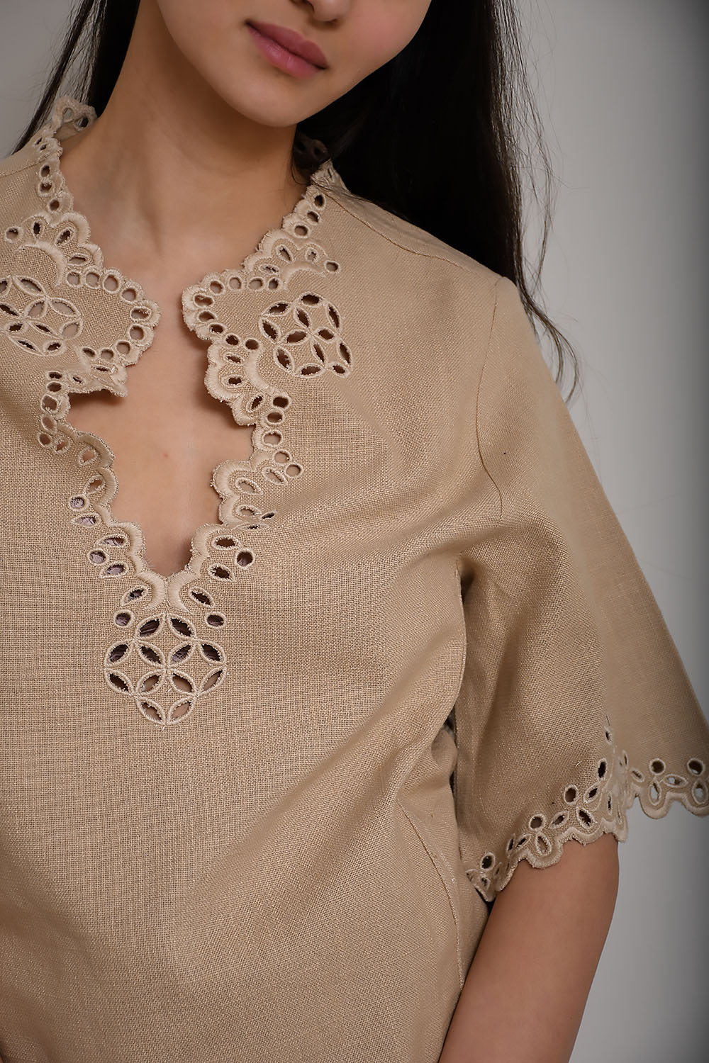 Shana openwork embroidered cotton top