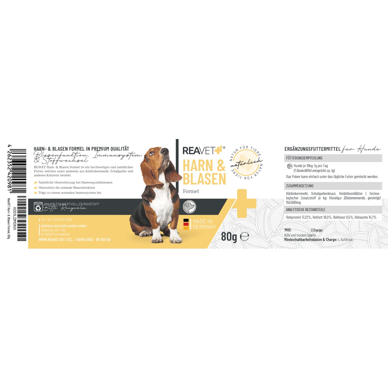 REAVET Harn & Blasen-Formel 80g