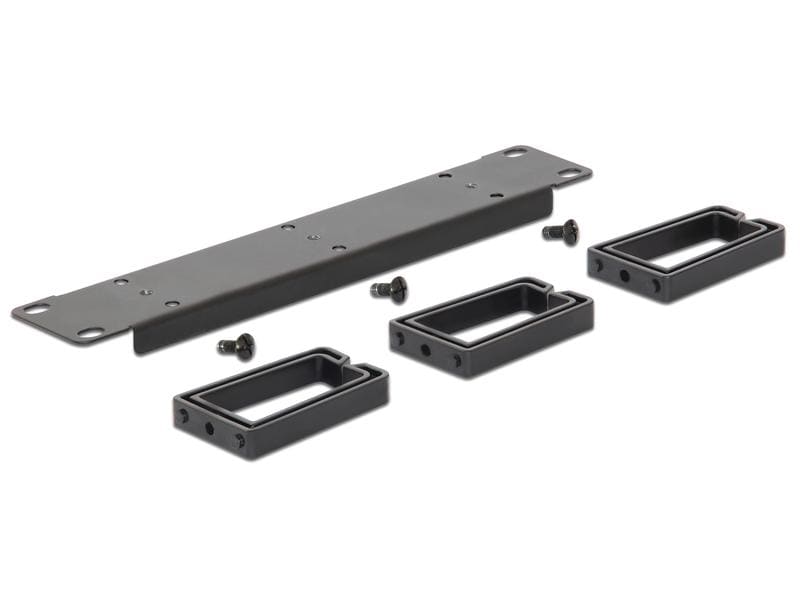 Delock Kabelführungspanel 1HE , Schwarz Delock 10″ Kabelmanagement Panel schwarz