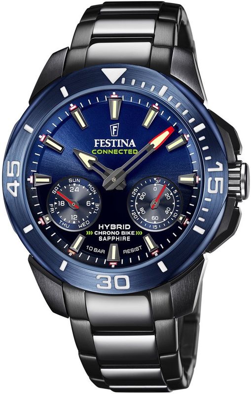Festina - Polshorloge - Blauw - RVS - Digitale Tijdsaanduiding
