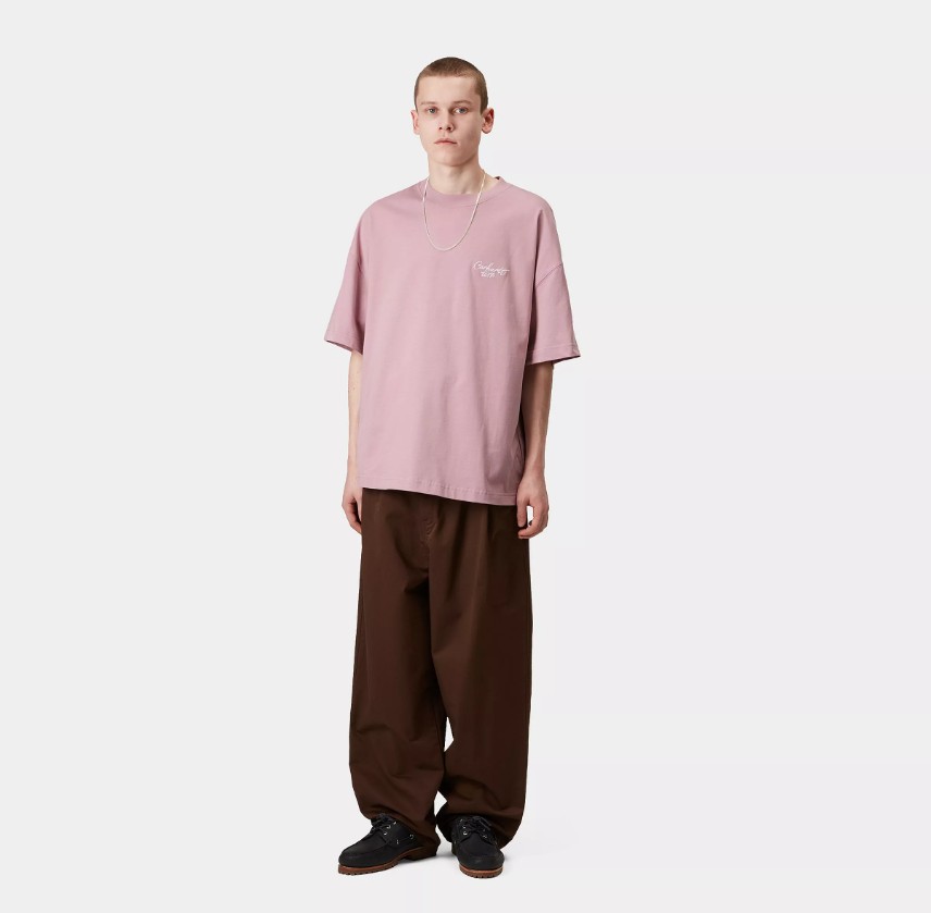 Carhartt WIP SS Signature Script T-Shirt Hortensia / White