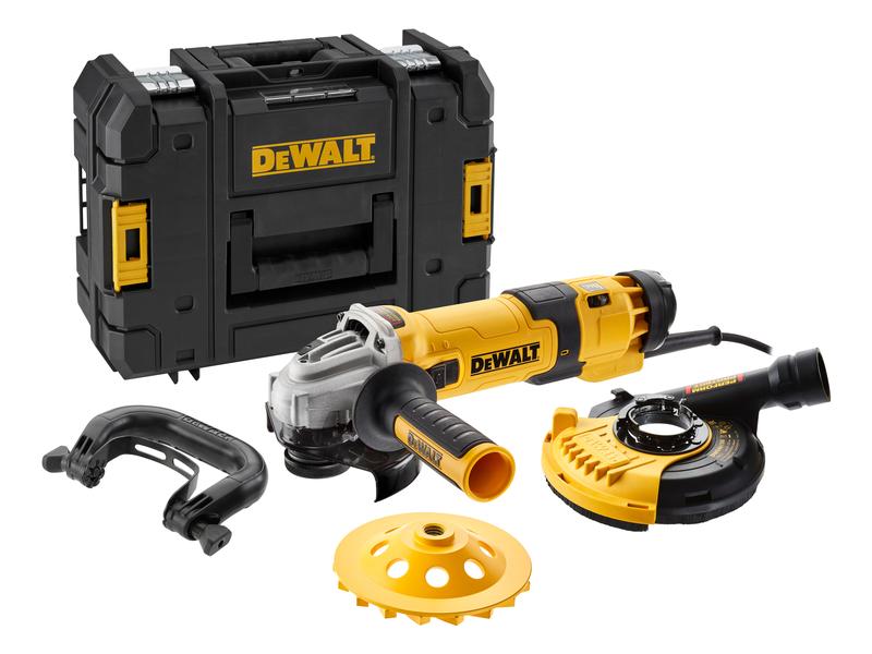 DEWALT Betonschleifer-Set DWE4257KT im Koffer Betonschleifer Set 125 mm mit Diamantschleiftopf