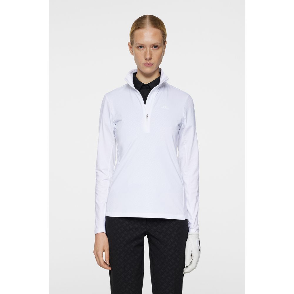 Lauryn Quarter Zip Midlayer Dame Hvit