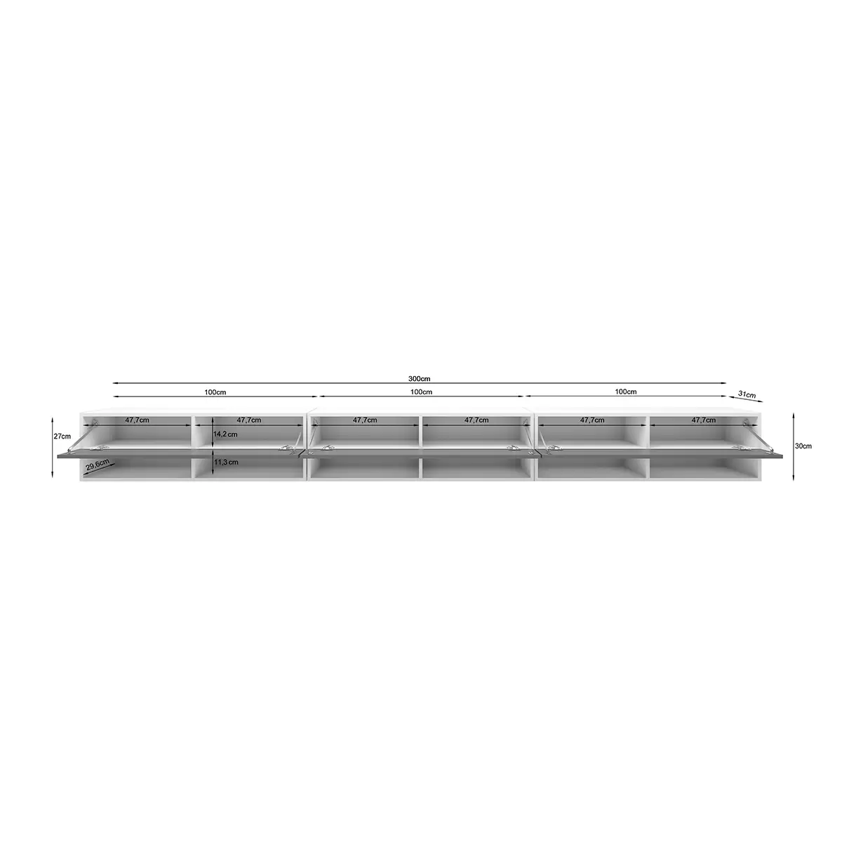 Lowboard Pula A300 Eiche,schwarz