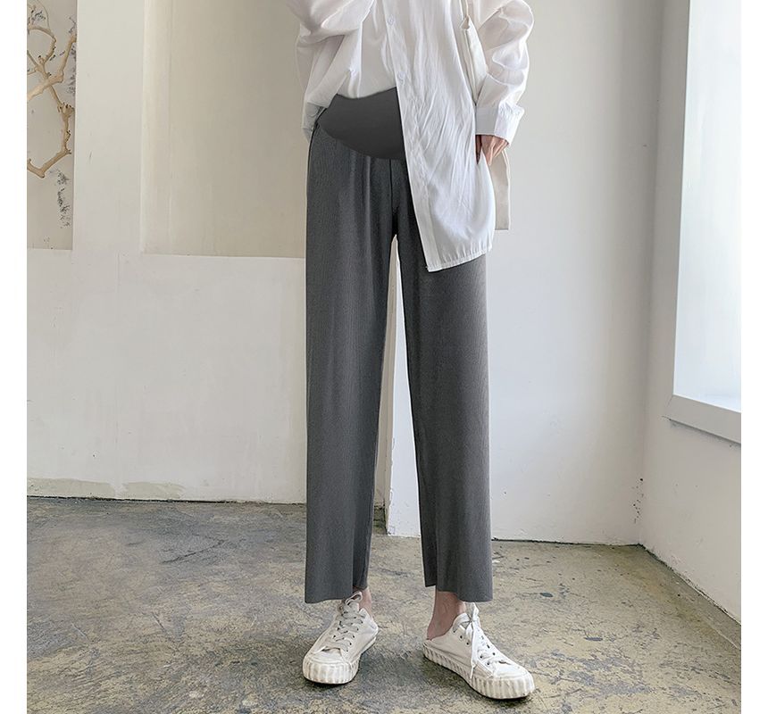 NOA - Zwangerschapsbroek met hoge taille en effen cropped broek