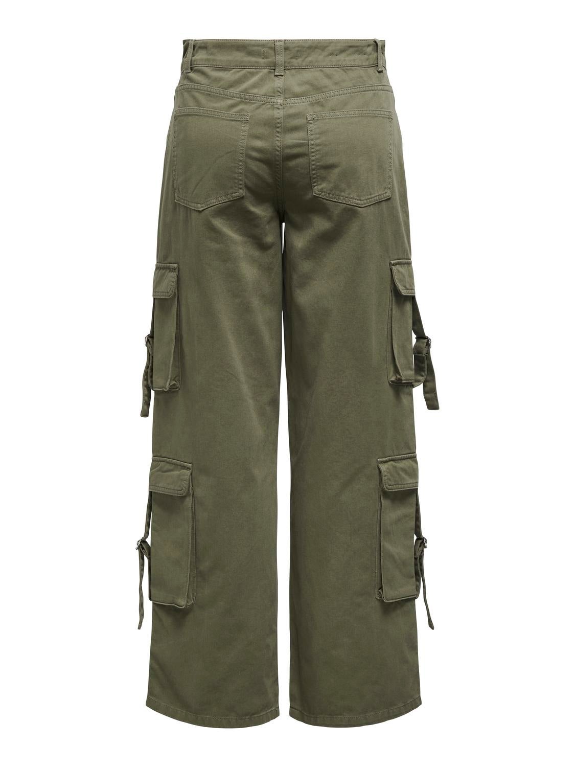 ONLMALFY Mittlere Taille Weiter Beinschnitt Cargo-Hose Kalamata