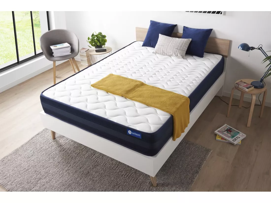 ACTISOM Matelas 140x190 Mémoire de forme Maxi épaisseur 5zones de confort