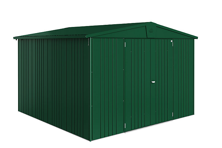 Abri de jardin double porte Biohort Europa T7 en métal coloris vert foncé ép.0,53 mm surface extérieure 9,48 m²