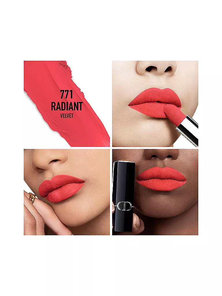 DIOR Lippenstift - Rouge Dior Velvet Lipstick (771 Radiant) koralle
