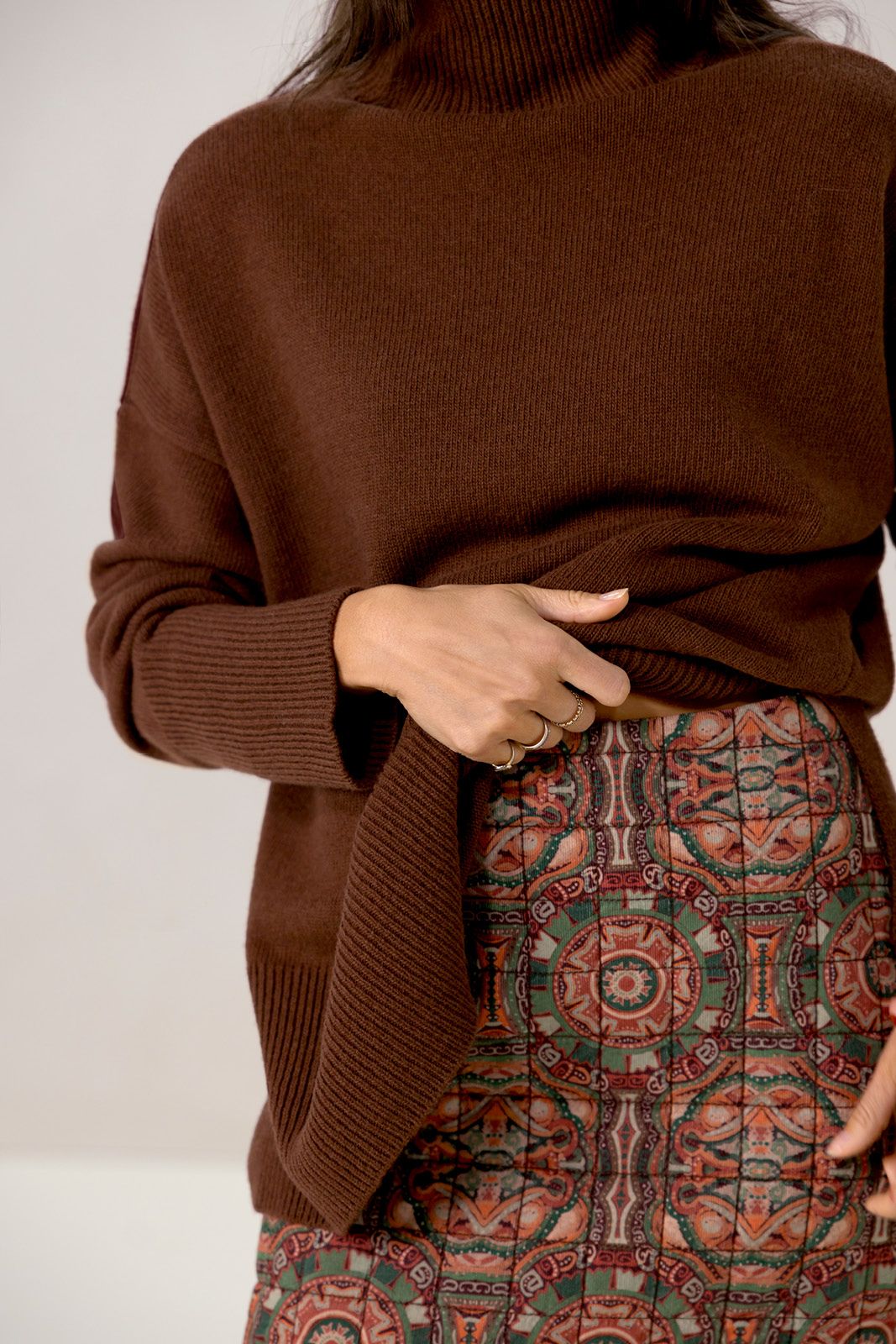 Groene rok met mozaïek print