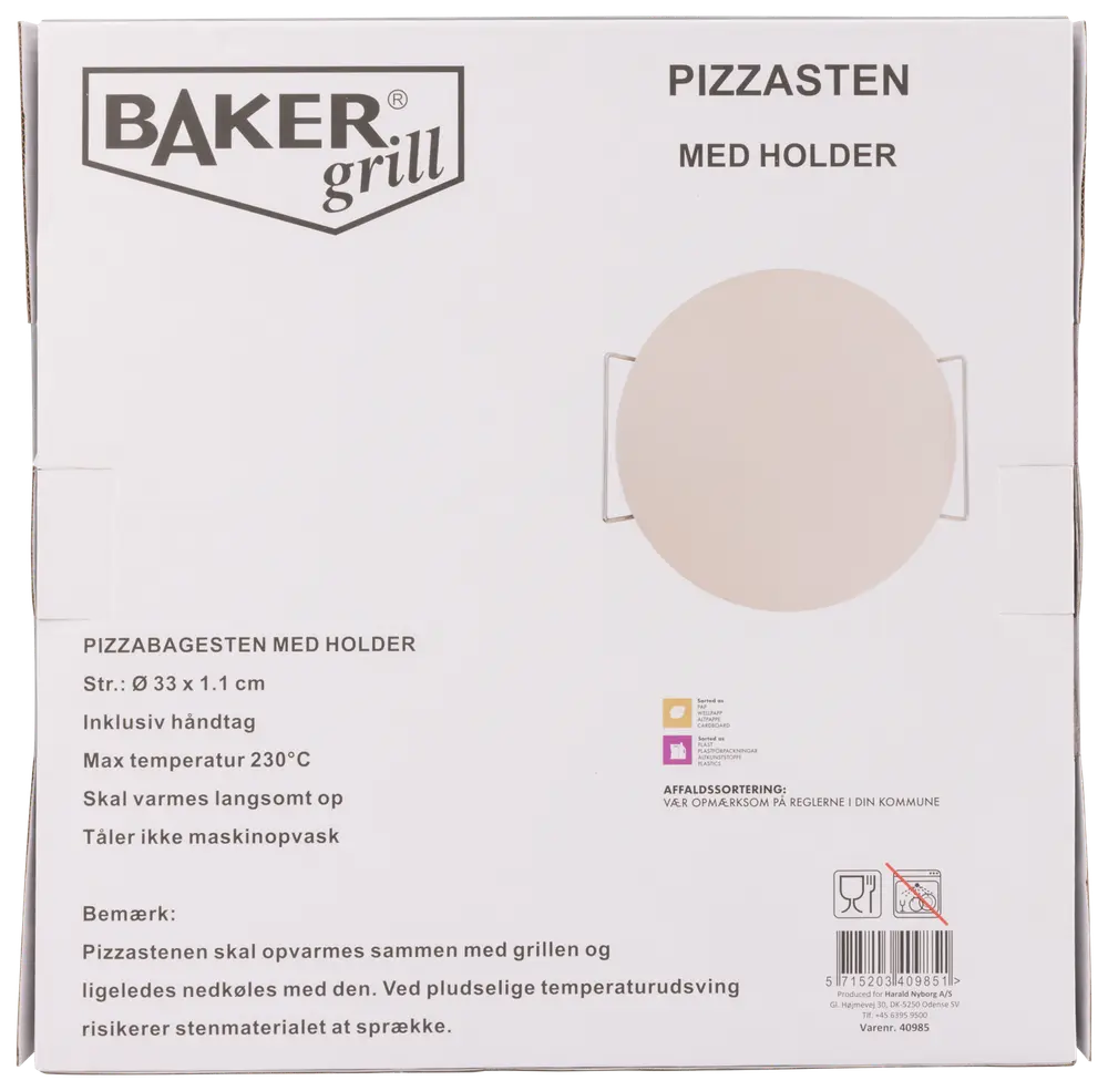 Pizzabagesten med holder Ø33 cm