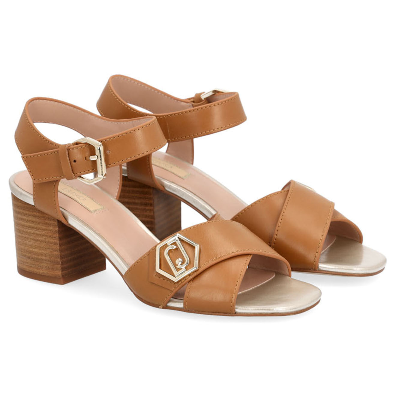 Liu-Jo Sandales en Cuir Alana marron -Talon 7 cm