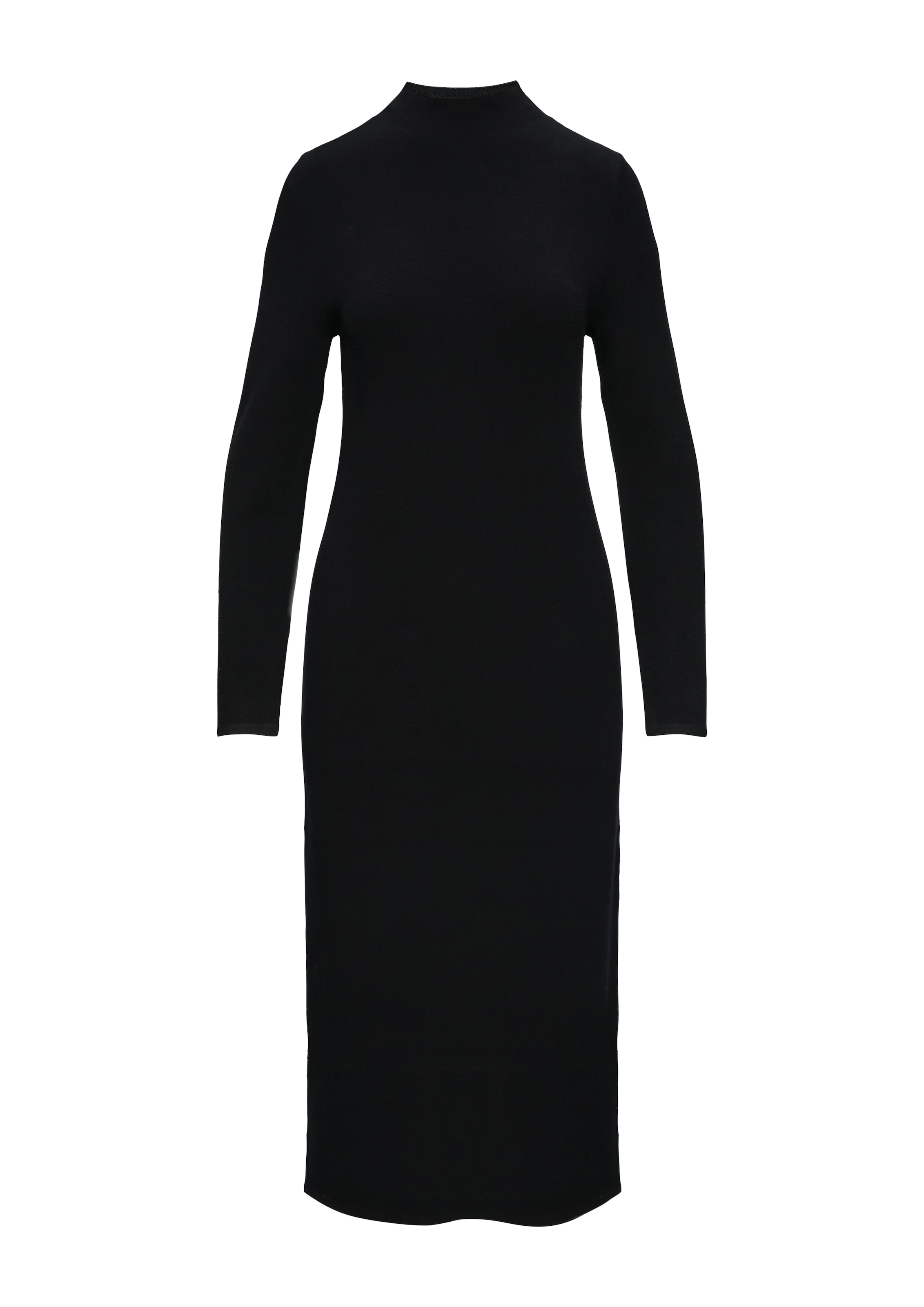 s.Oliver BLACK LABEL Strickkleid Ohne Taschen 3/4 lang, mit Stehkragen
