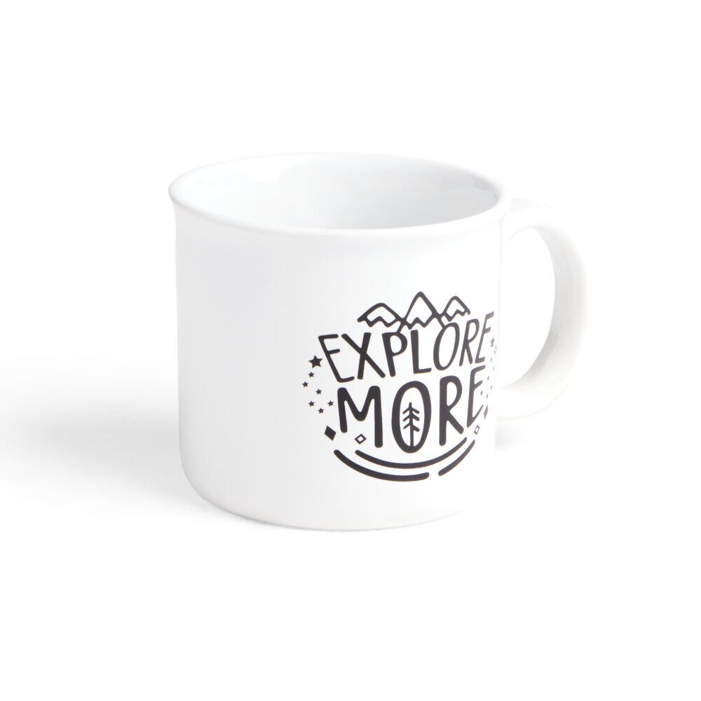 Ensemble mug 450ml faïence avec bonnet à pompon noir