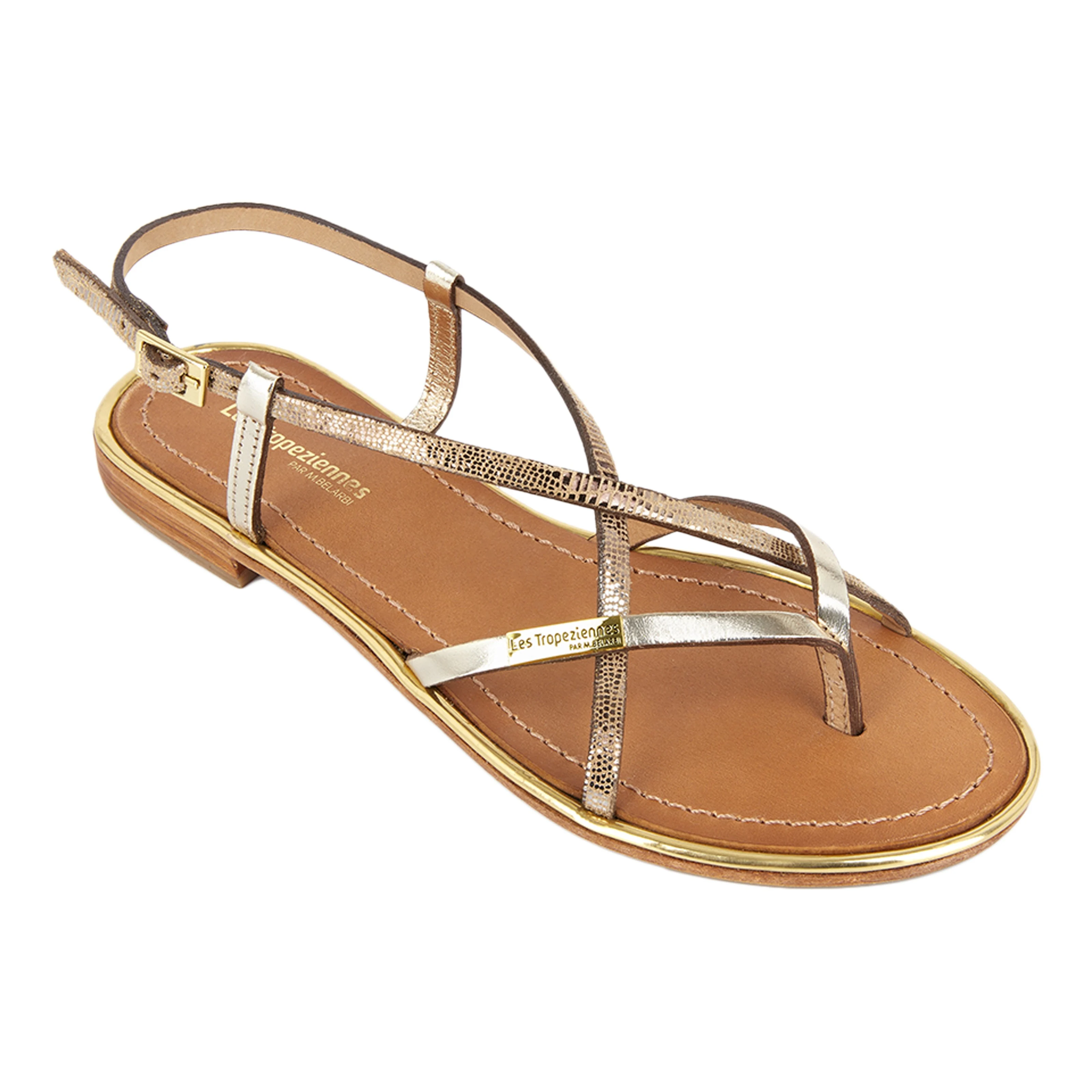 Sandales cuirmonacode | Doré