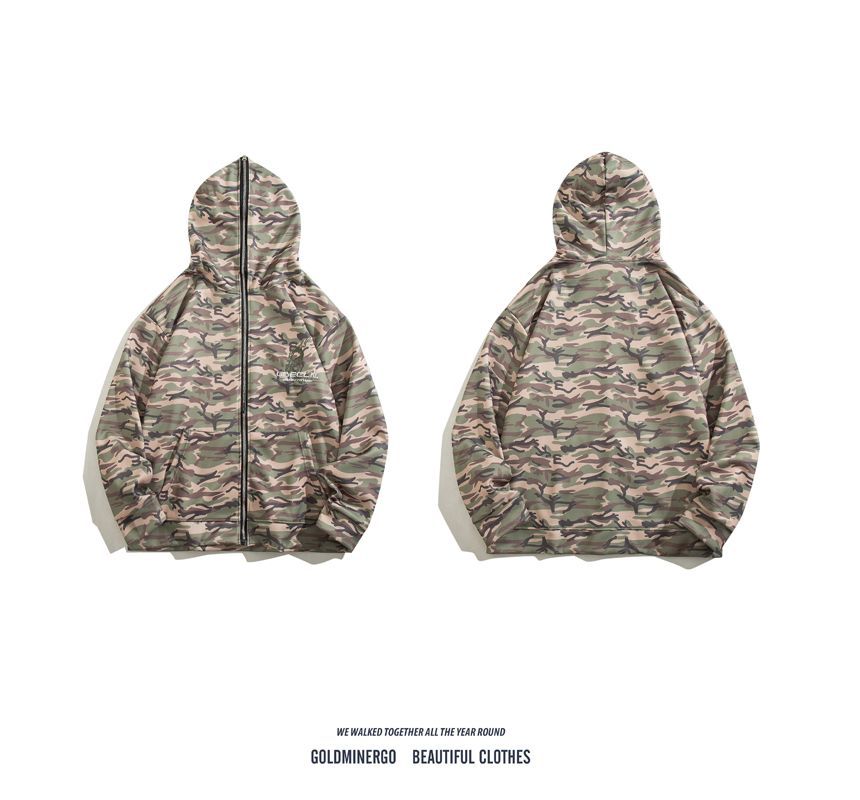Yelmenor - Oversized hoodie met camouflageprint en borduursel