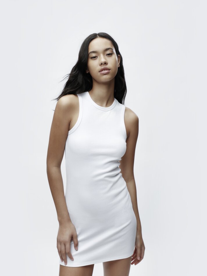 Vestido curto de alças finas - Branco