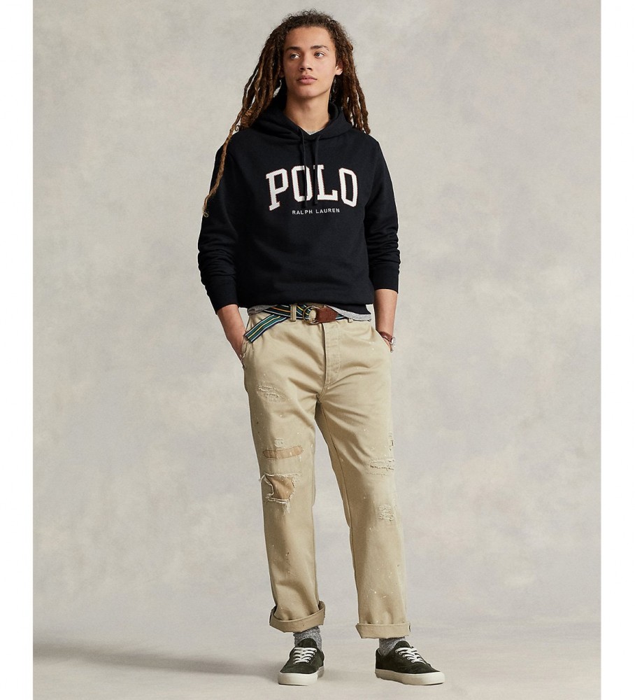 Moletom com capuz Ralph Lauren Logo Fleece, preto