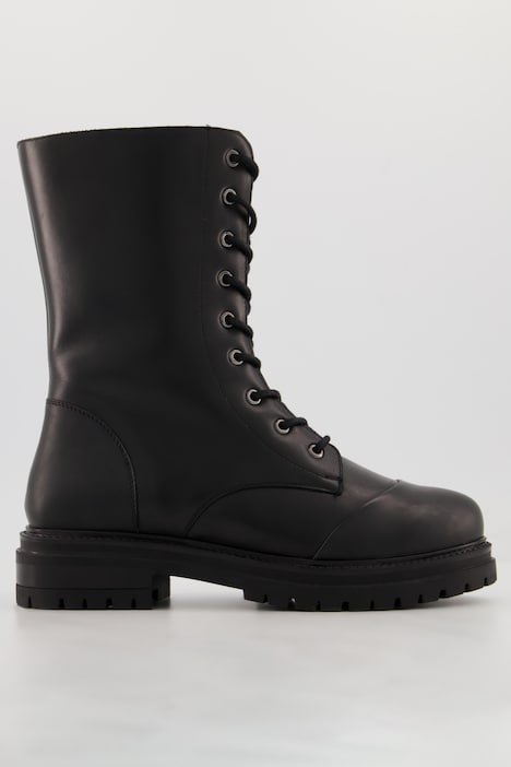Leder-Schnürboots, Nappaleder, Neoprenferse, Weite H