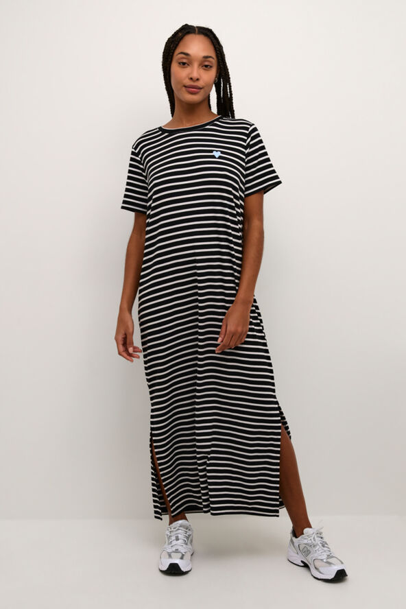 Kaffe KAsandie Dress Black/white - blue heart