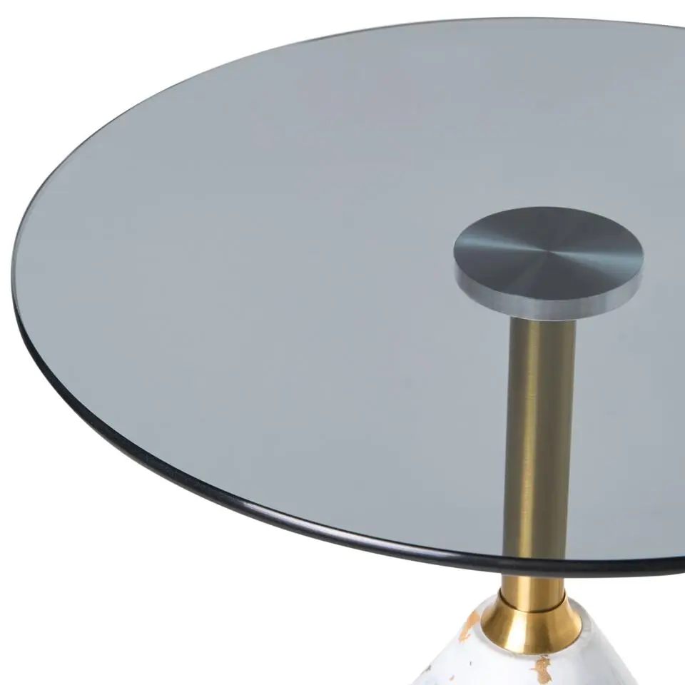 WABBY - Bijzettafel - Wit/Zwart - Metaal