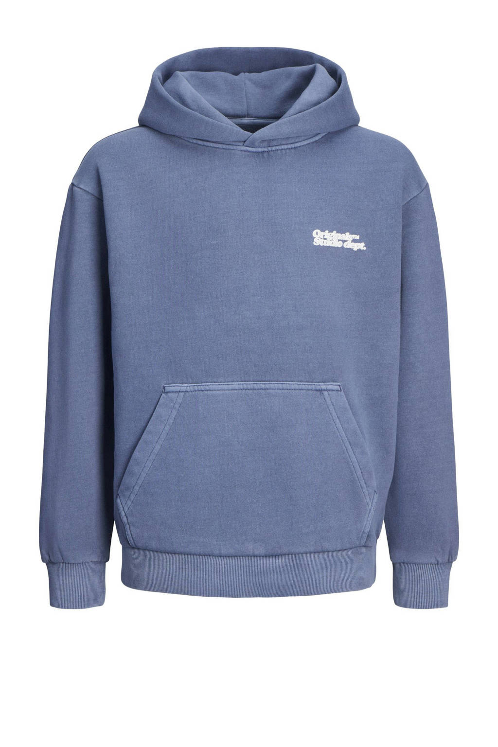 JACK & JONES hoodie JORVERMONT met backprint blauw