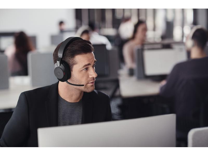 Jabra Headset Evolve2 85 Duo UC Schwarz, USB-C, inkl. Lades Jabra Blueooth Headset mit Active Noise Cancelling