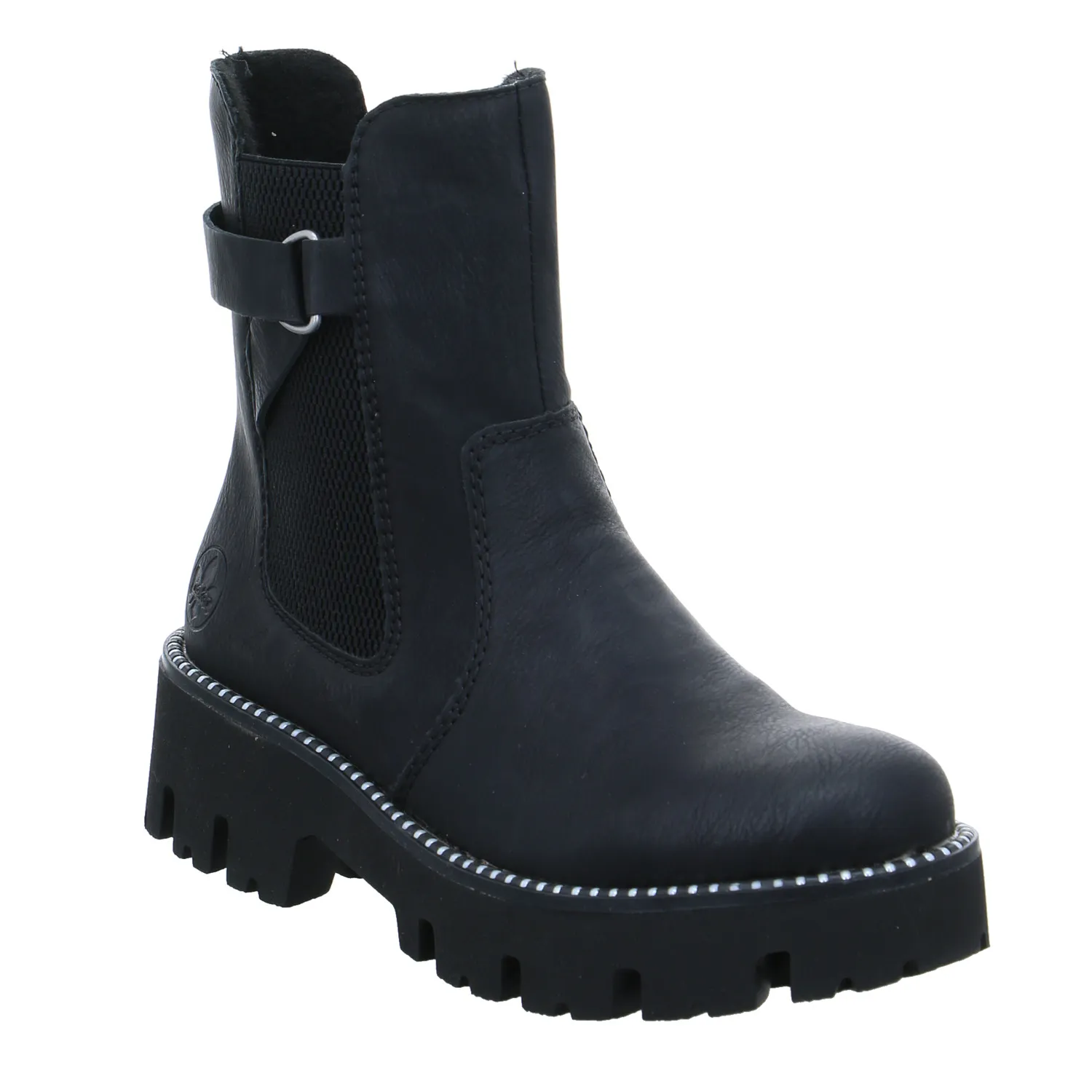 RIEKER Boot Schwarz Lederimitat