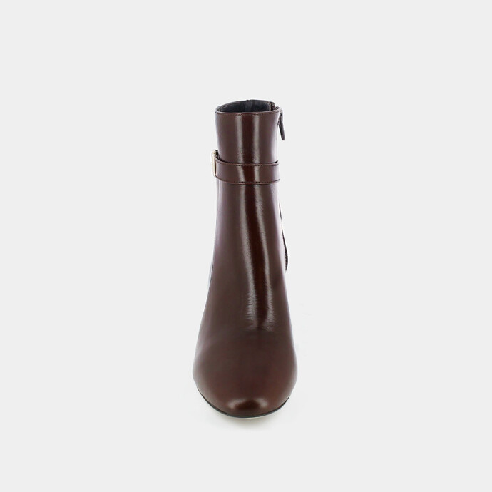 Bottines à talons  en cuir marron