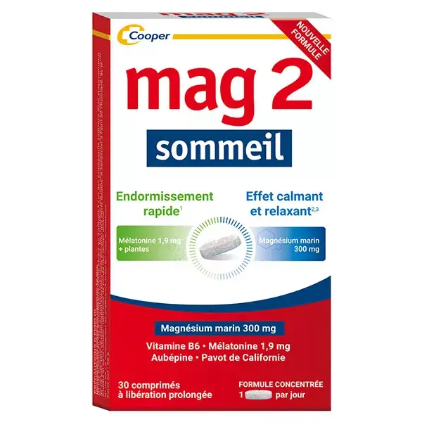 MAG 2 Sleep Magnésio Marinho 300mg Melatonina 1,9mg 30 comprimidos