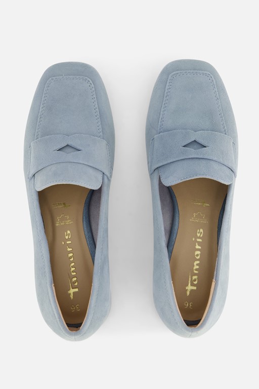 Tamaris instappers met hak blauw Leer