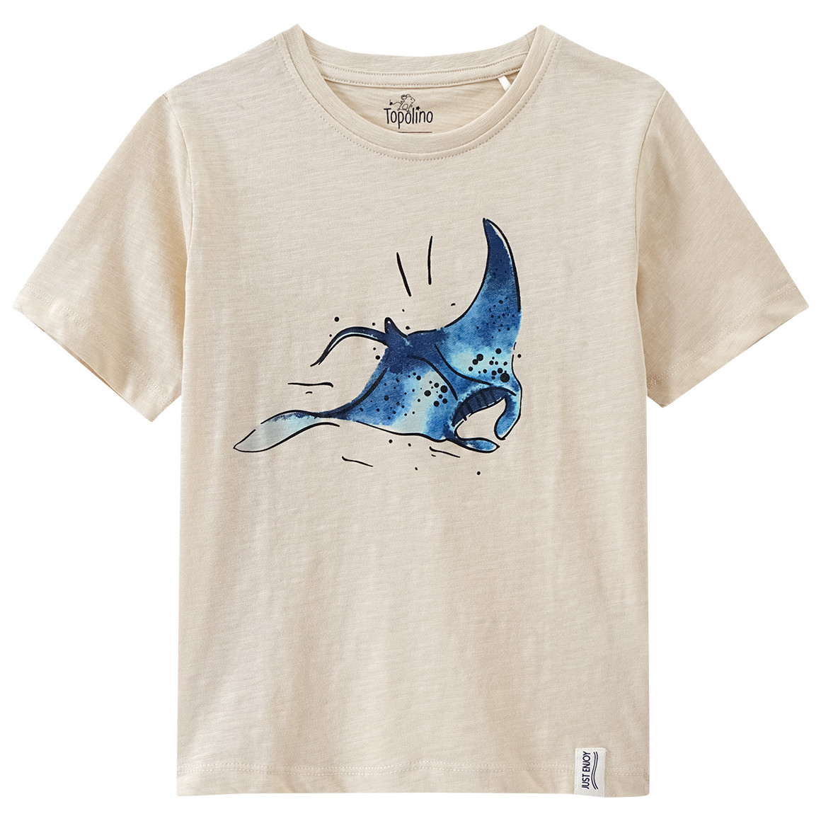 Topolino Jungen T-Shirt mit Rochen-Motiv beige