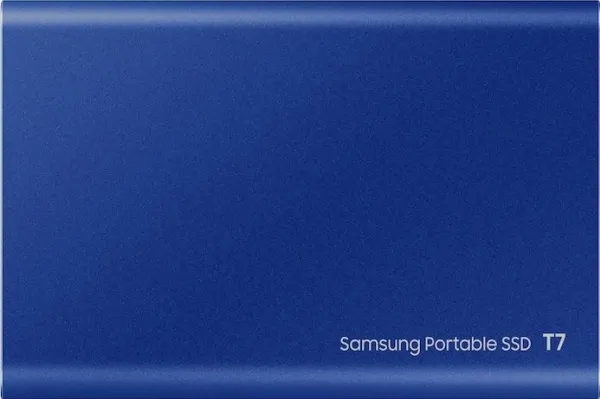 Samsung T7 MU-PC2T0H - SSD - krypteret - 2 TB - ekstern (bærbar) - USB 3.2 Gen 2 (USB-C stikforbindelse) - 256-bit AES - indigoblå